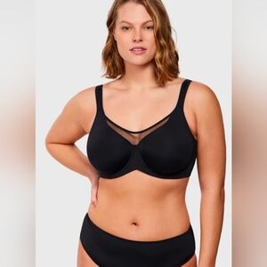 HSIA CoolComfort Smoothing Unlined Minimizer Underwire Bra 34DD Black